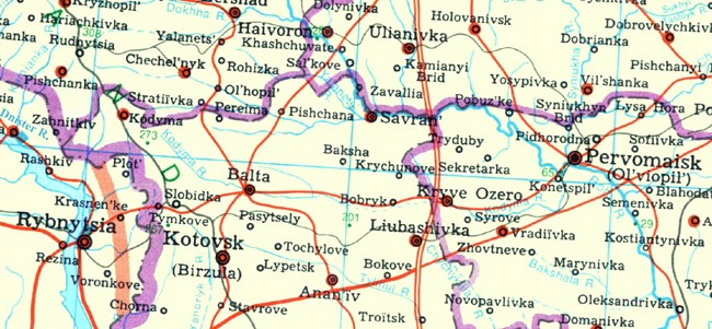Image from entry Kodyma River Map in the Internet Encyclopedia of Ukraine